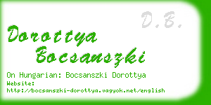 dorottya bocsanszki business card